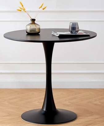 Office Table:  Black Round Marble Dining Table image 2