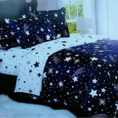 4PC Duvet Set,Blue & White Star Print- Quality Beddings image 2