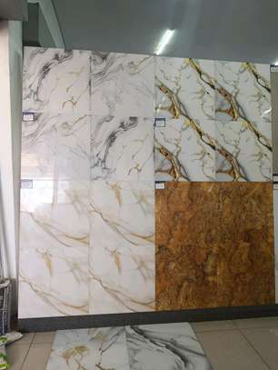 Elegant Marble Effect Porcelain Floor Tiles Glossy Finish image 2