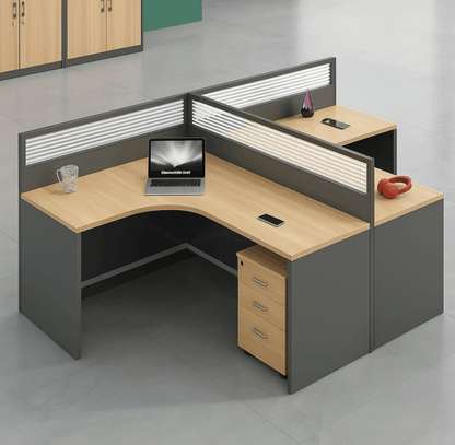 Office Workstation: 2-Person Curved Workstation image 4