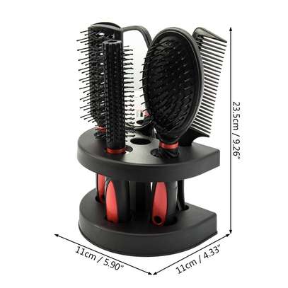 6pcs/set professional hair brushes with stand image 4