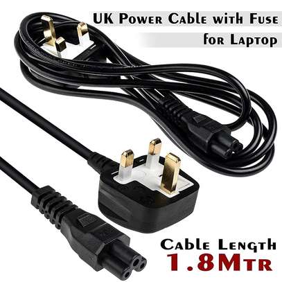 Laptop Power Flower Cable White Fused – 3 Pin Plug image 1