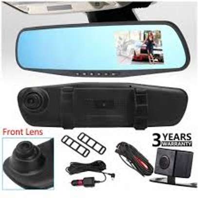 Car DVR Rearview Mirror Dash Cam Recorder Camera Kit image 1