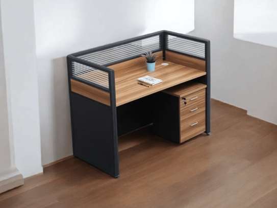 Workstation: One User Office Brown Workstation image 1