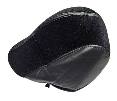 Mens Black Newsboy cap with faux hair image 2