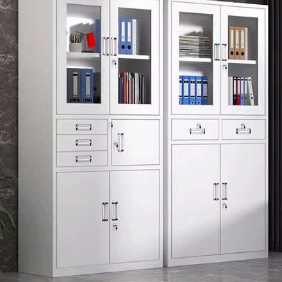 Metal Vertical Filing Cabinet with Locks & Glass for Office image 5
