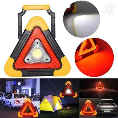 Battery powered 3 mode triangle warning light stand image 1