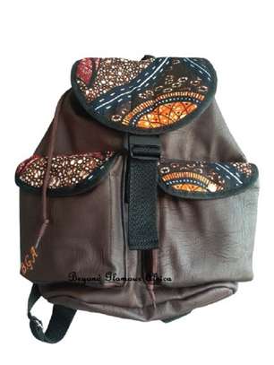 Brown Ankara Leather Monkey Backpack image 1
