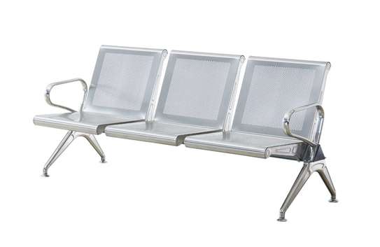 3‑Seater Modern Steel Reception Office Bench image 6