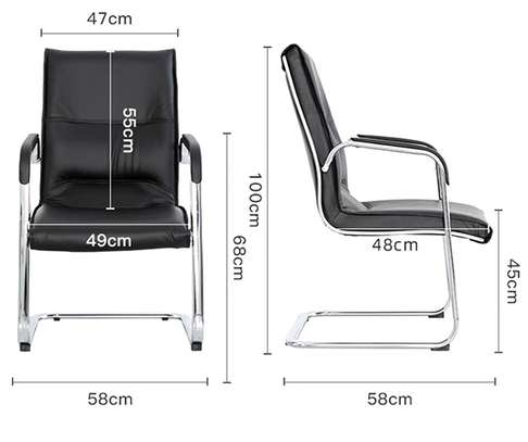 Office Chair: Non-Swivel Guest Leather Chair image 3