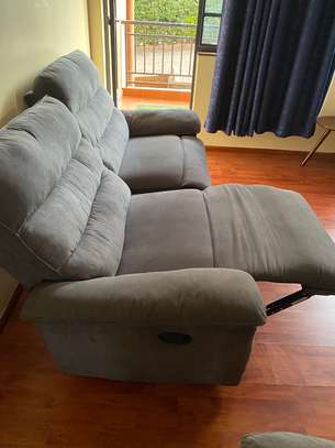 5 seater grey fabric recliners image 1