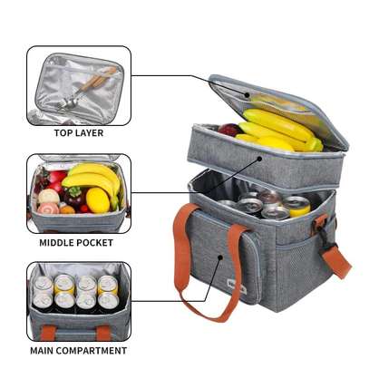 Double Compartment (15L) Insulated Lunch bag* image 2