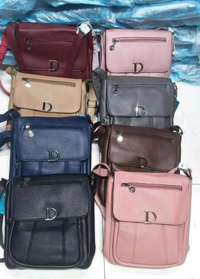 Chic Pink Faux Leather Crossbody Bag Compact Size image 1