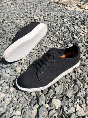 Levi Casual Mens Leather Laced Black Gum Sole Shoes image 1