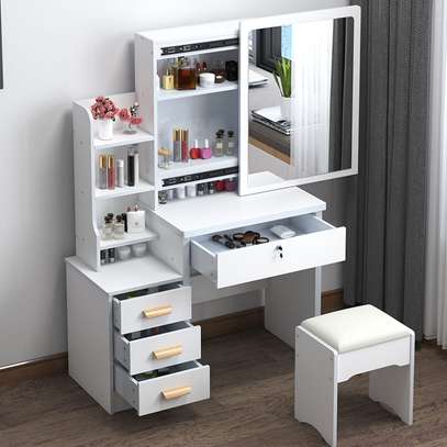 Large Vanity Unlighted Makeup Dressing Table with Drawers image 7