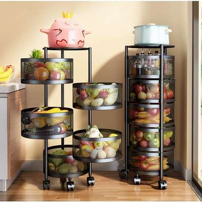 Fruits/Kitchen Rotating Storage Rack With Wheels image 1