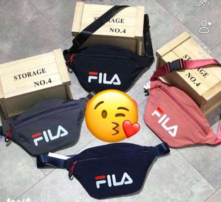 Pink and gray fila pouch bags image 1