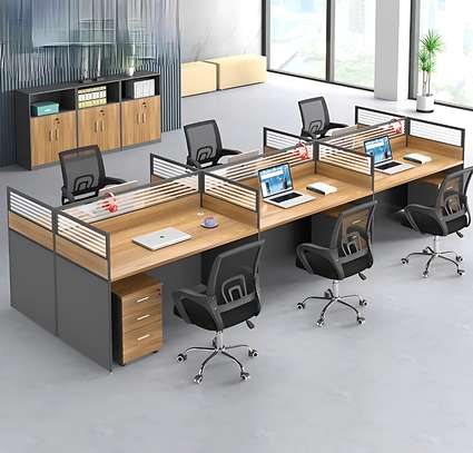 Modern 6-Way Modular Office Workstation Desk image 8