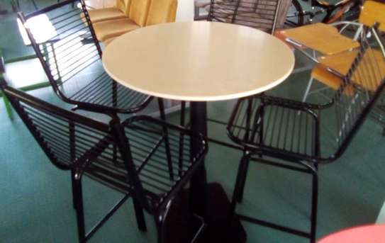 Modern metallic tables and chairs image 1