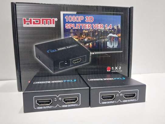 Full HD HDMI Splitter 1X2 2 Port Hub Repeater Amplifier v1.4 image 1