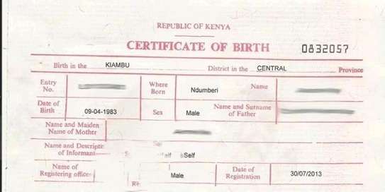 Birth certificate application and collection image 1