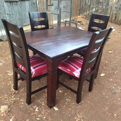4 Seater Mahogany Framed Dining Table Sets image 5