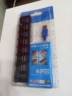 Multi USB 3.0 HUB Splitter 7 Ports - With Switch & LED Light image 1