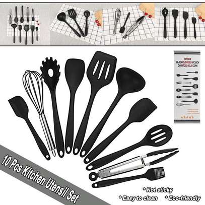 10 Pcs Kitchen N Utensil Set Silicone Spoon image 3