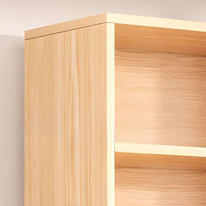 Office Cabinet: Five Tier Office Brown Wooden Bookshelf image 2