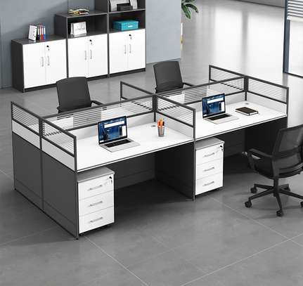 Modern Luxury New Design MDF 4-Way Workstation image 12