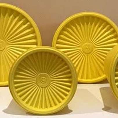 Yellow Harvest Gold Canister / Tupperware Brand Name image 4