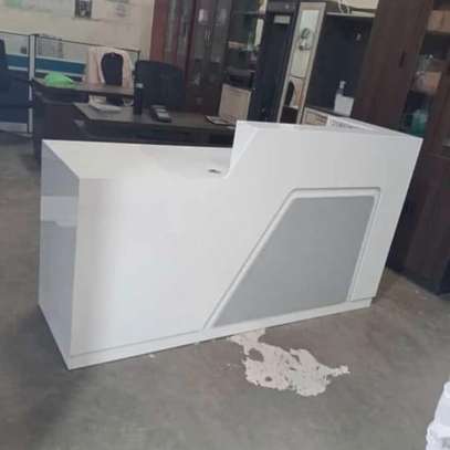 Reception Desk; 1800mm Sleek White Imported Reception Desk image 5