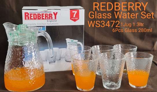 Glass water set Jug 1.3 ltrs (capacity) plus 6 Pcs glasses image 1