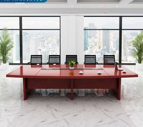 Executive Oval Wooden Conference Table image 1