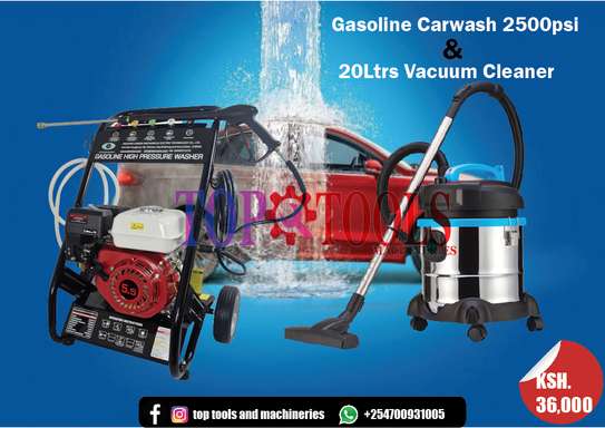 2500psi Gasoline Carwash & 20Ltrs Vacuum Cleaner image 1
