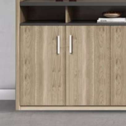 Office Cabinet : 3-Door Wood Console File Cabinet image 1