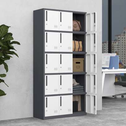 Office cabinet: 15-locker steel office file cabinet image 1