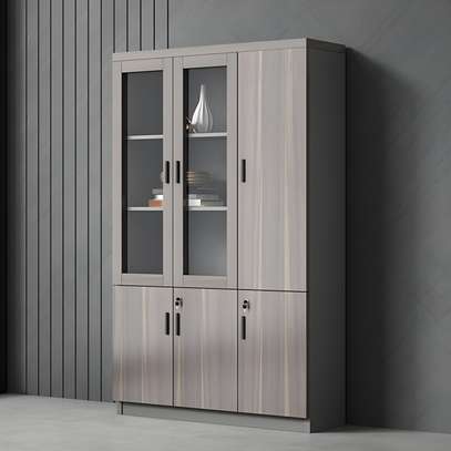 File Cabinet: 3-Door Wooden Office File Cabinet With Lock image 1