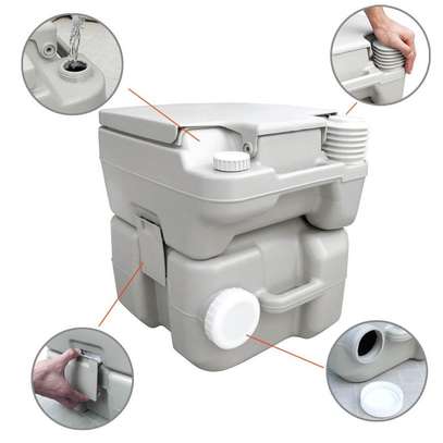 portable toilet with water storage for flashing image 3