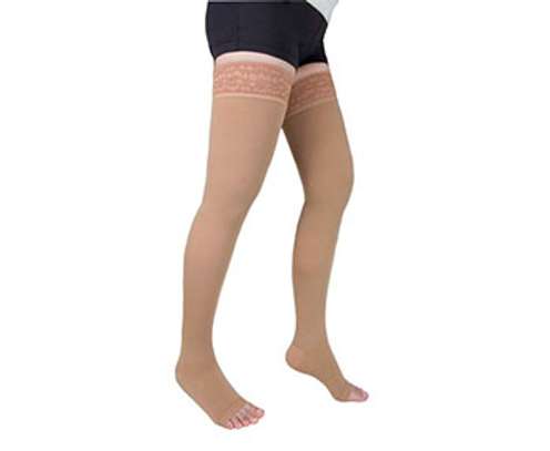 Ortho-Aid Medical Open Toe Thigh High Compression Stockings image 2