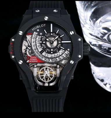 Automatic Rubber Strap Hublot Watch image 1