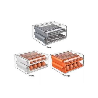 32 Grid Egg Tray Holder Double-Layer Fridge Drawer Storage image 2