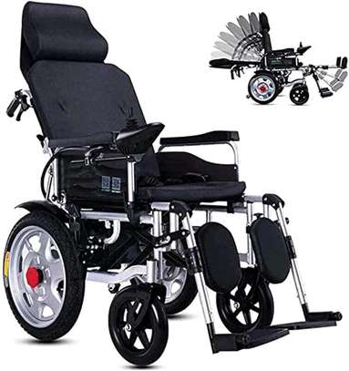 Dual Motors Reclining Electric Wheelchair Portable Folding image 8