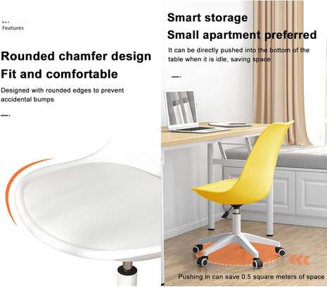 Office Stool: Curved White Adjustable  Office Stool image 4