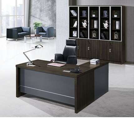 OFFICE DESK: 1.6 Meter Brown Office Desk image 1