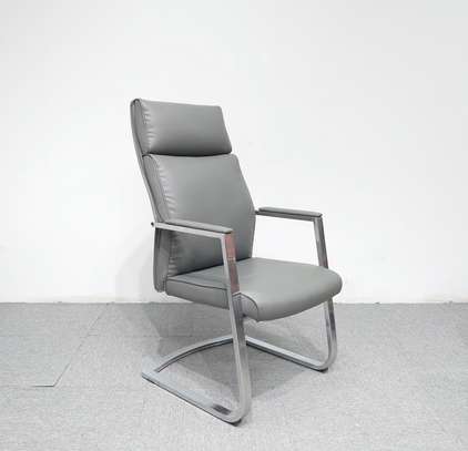 PU Leather Conference Chair – Sleek Metal Frame Design image 4