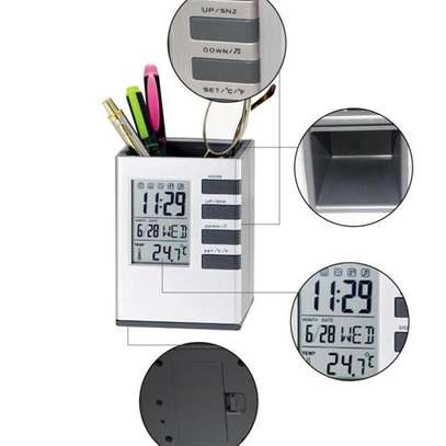*LCD alarm clock time temperature display image 1