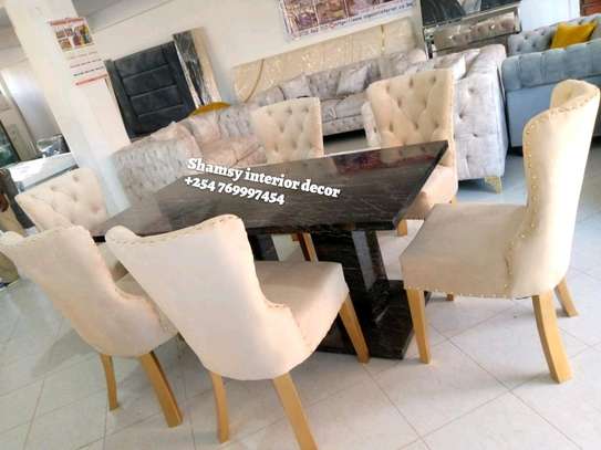 MODERN DINING SET WITH 6 CHAIRS image 2