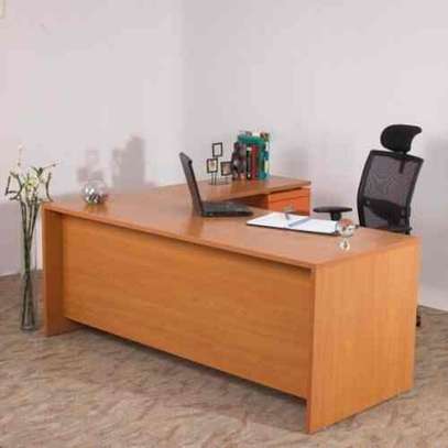 Modern L-Shaped office computer desk image 4