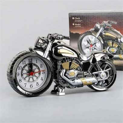 Creative retro motorcycle mode alarm clock image 2